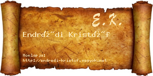 Endrédi Kristóf névjegykártya