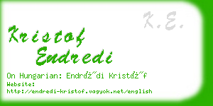 kristof endredi business card